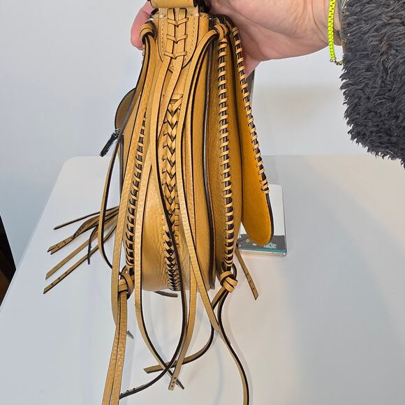 Coach 1941 Whiplash Saddle Bag Fringe Braided Pebble Leather Camel Brown NWT - Picture 12 of 15